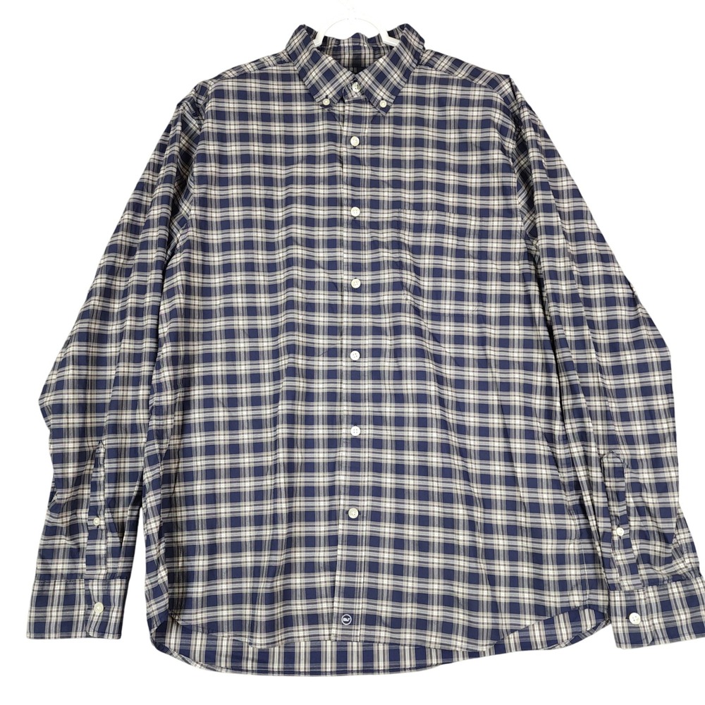 Vineyard Vines Men's Long Sleeve Button Down Shirt Plaid OTG‎ Performance Blue L